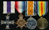 Robert Wilfred Balleine : (L to R) Military Cross; 1914-15 Star; British War Medal; Allied Victory Medal